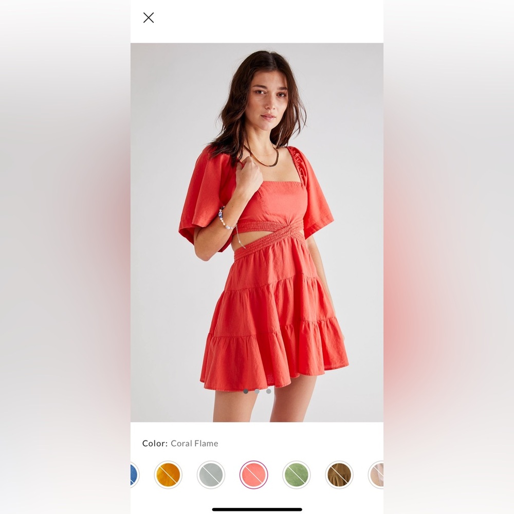 Free People red/coral cut out dress! Size Large!